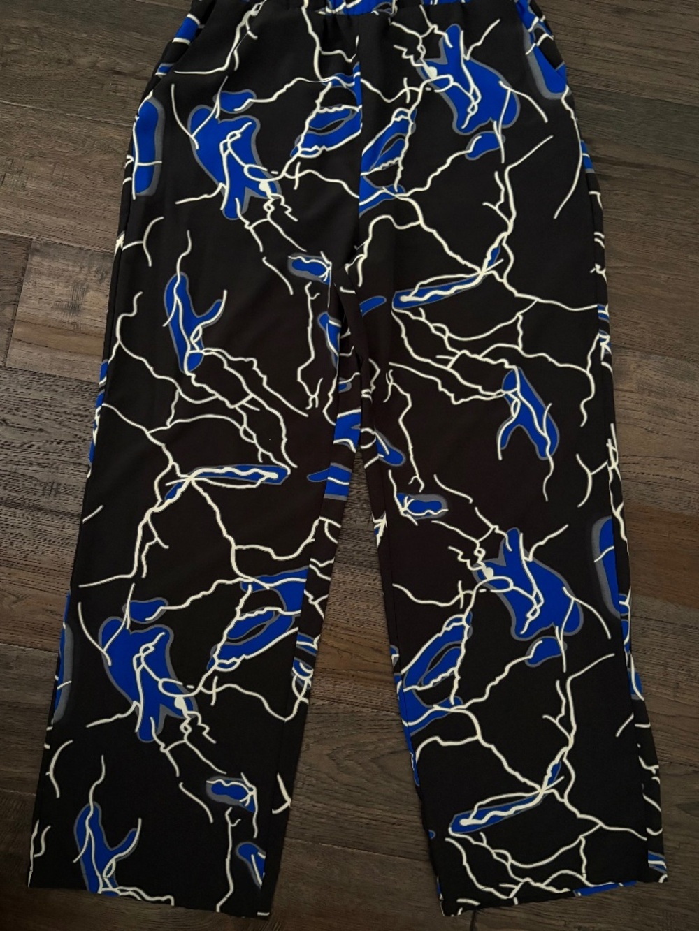 Lightening Print Wide Leg Pants